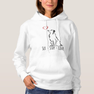 Sudadera Collie de borde Sit-Stay-Love