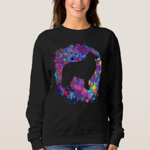 Sudadera Collie Dog color de agua rosada salpicadura Art Pe