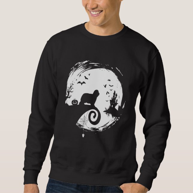 Sudadera Collie Halloween con barba Costume Beardie Moon Si (Anverso)