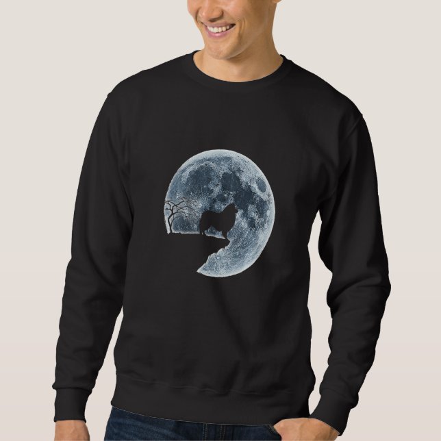 Sudadera Collie Halloween Costume Moon Silhouette Creepe (Anverso)