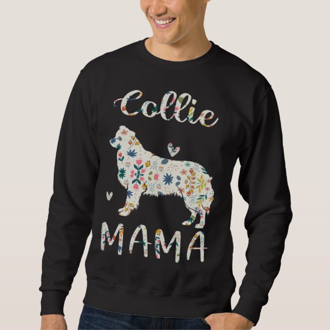 Sudadera Collie Mama Floral Dog Mom Love (Anverso)