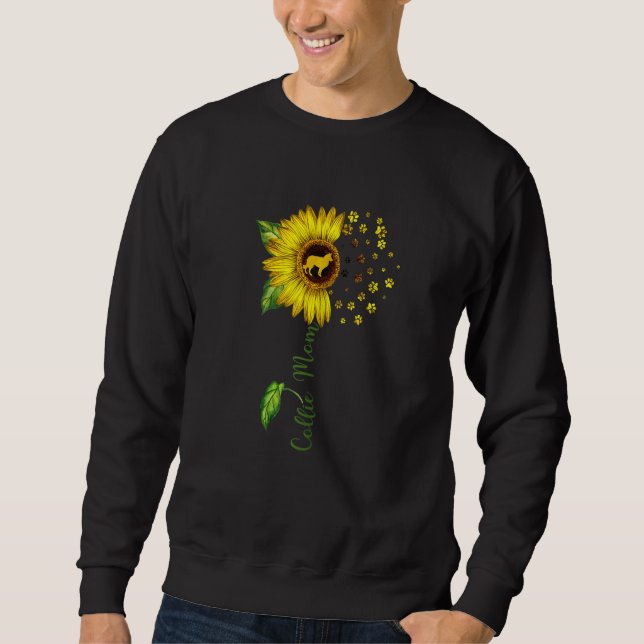 Sudadera Collie Mom Sunflower Collie Dog Mom Mama (Anverso)