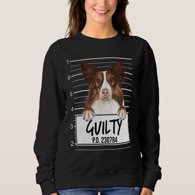 Sudadera Collie Mugshot Guilty Dog (Anverso)