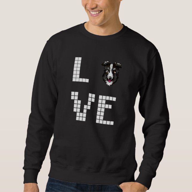 Sudadera Collie Perro Arte Pixel (Anverso)