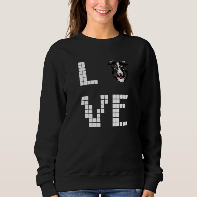 Sudadera Collie Perro Arte Pixel (Anverso)