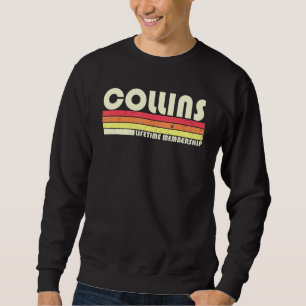 Sudadera Collins Surname Retro Vintage 80s 90s Birthday Reu