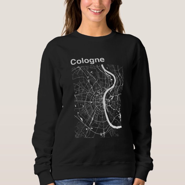 Sudadera Cologne Germany Classic City Map Graphic (Anverso)