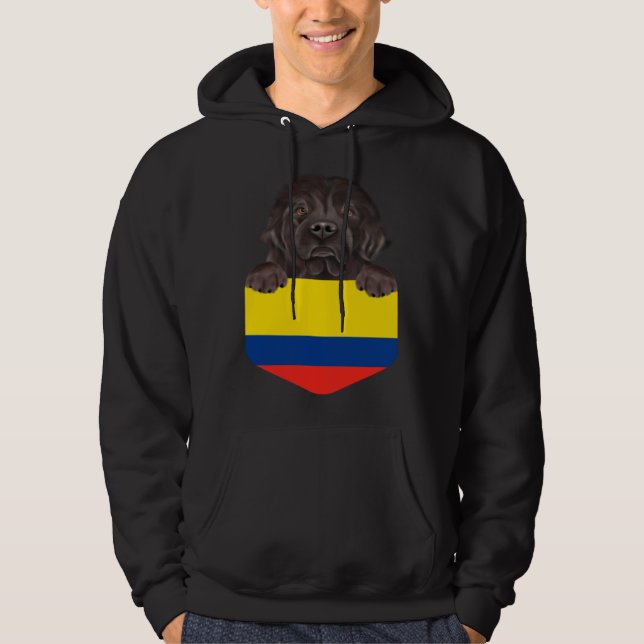 Sudadera Colombia Flag Newfoundland Dog In Pocket (Anverso)
