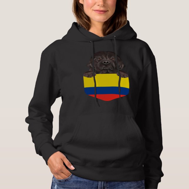 Sudadera Colombia Flag Newfoundland Dog In Pocket (Anverso)