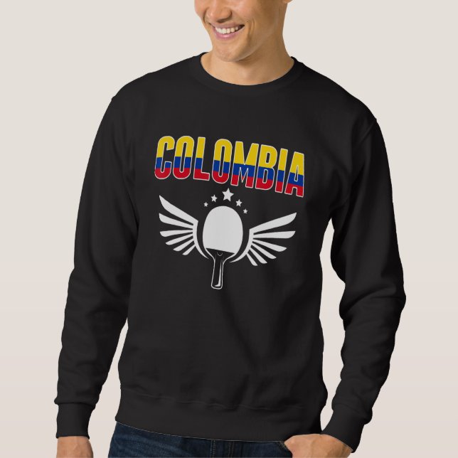 Sudadera Colombia Ping Pong  Colombian Table Tennis Support (Anverso)