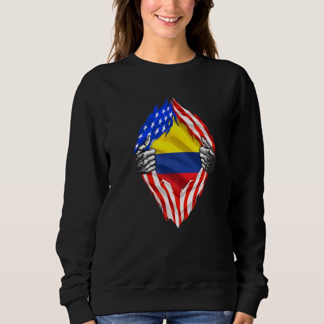 Sudadera Colombia Roots Bandera Estadounidense Patriótica C (Anverso)