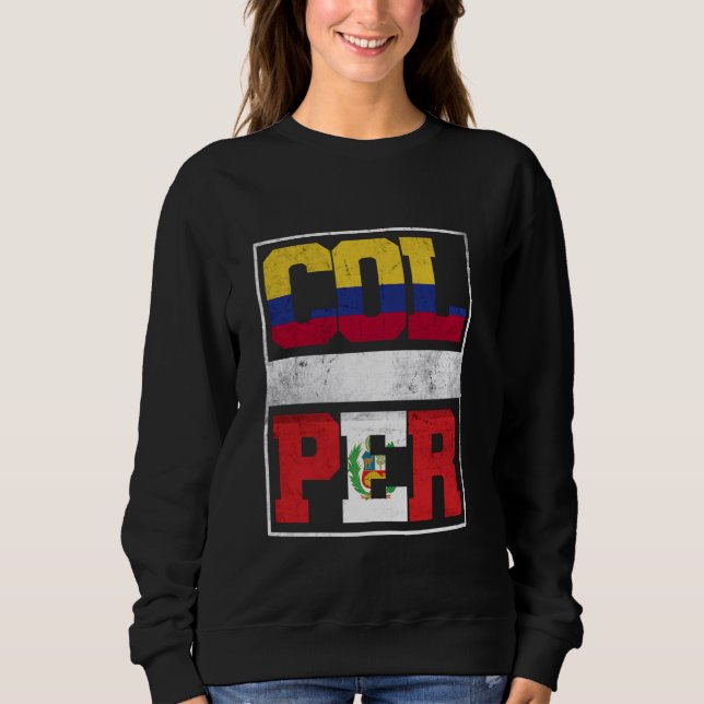 Sudadera Colombia y Perú mezclan raíces peruanas colombiana (Anverso)