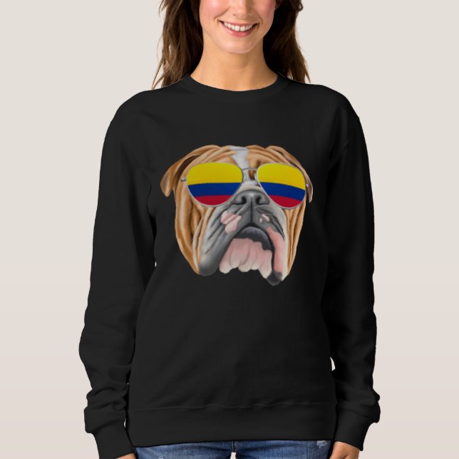 Sudadera Colombian Flag Bulldog Dog Colombia Pocket (Anverso)