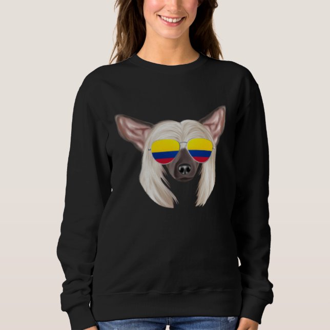 Sudadera Colombian Flag Chinese Crested Dog Colombia Pocket (Anverso)
