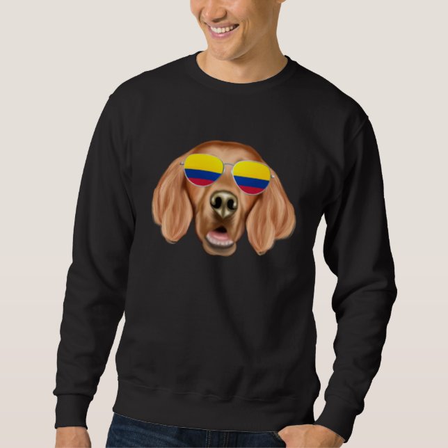 Sudadera Colombian Flag Irish Setter Dog Colombia Pocket (Anverso)