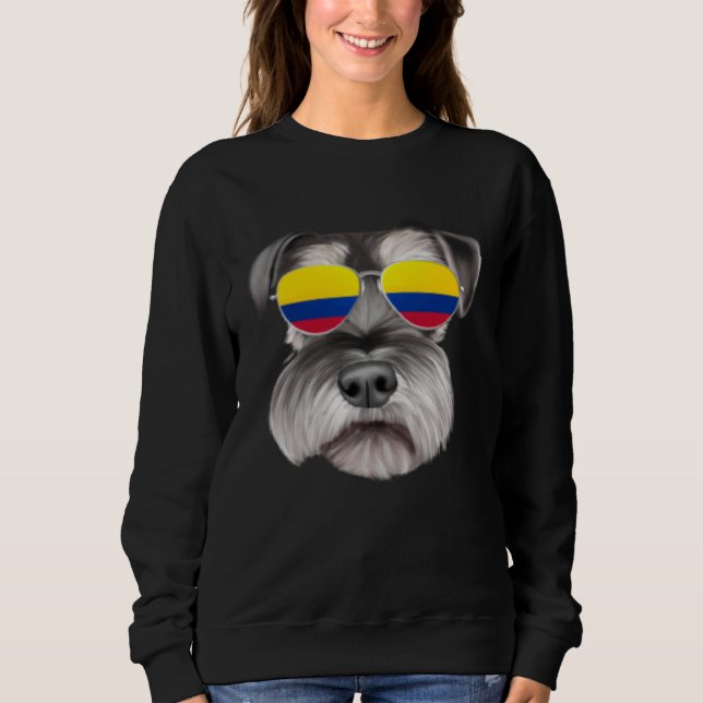 Sudadera Colombian Flag Miniature Schnauzer Dog Colombia Po (Anverso)