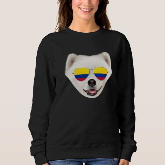 Sudadera Colombian Flag Samoyed Dog Colombia Pocket (Anverso)