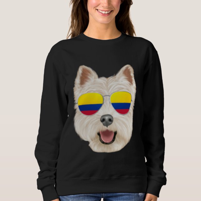 Sudadera Colombian Flag West Highland White Terrier Dog Poc (Anverso)