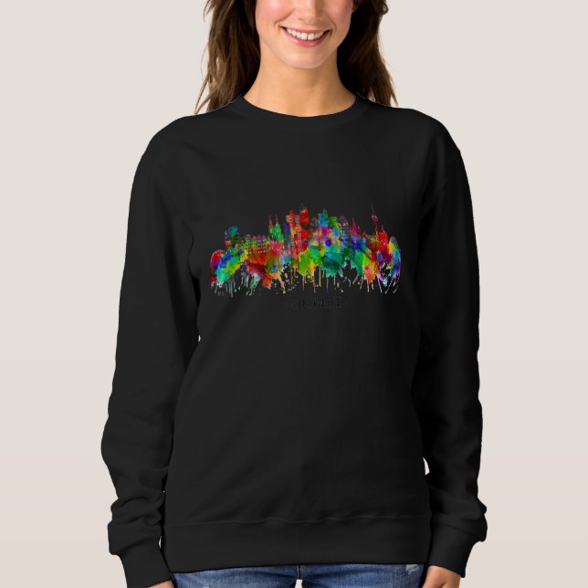 Sudadera Colonia de Acuarela de la Ciudad de Recuerdo del E (Anverso)