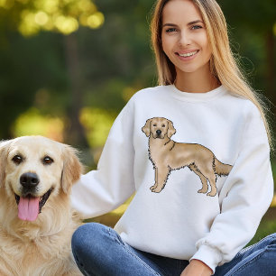Sudadera Color amarillo Ilustracion de perro recuperador de