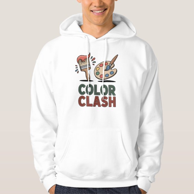 Sudadera Color Clash – Bold Painter’s Palette & Brush  (Anverso)