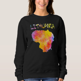 Sudadera Color de agua multicolor Lituania Mapa arte digita