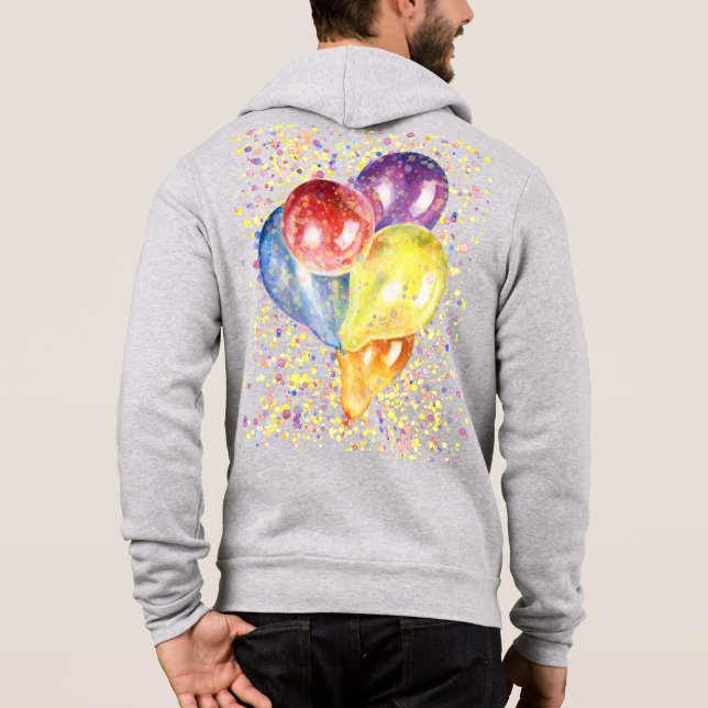 Sudadera Color de fondo de globo pintado personalizable (Reverso)