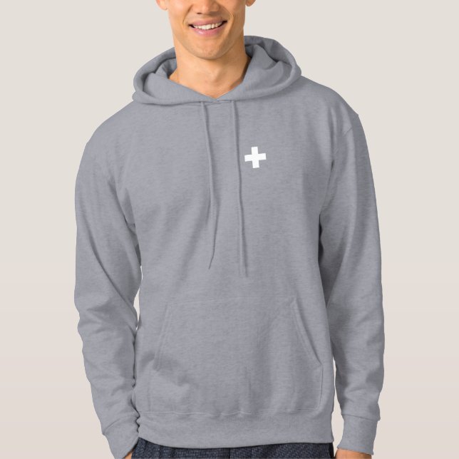 Sudadera Color de fondo editable, La bandera de Suiza (Anverso)