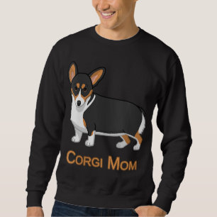 Sudadera Color negro crudo Pembroke Welsh Corgi Mom Dog L