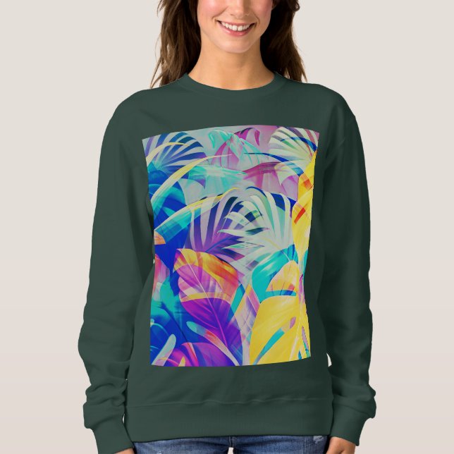 Sudadera Color pastel floral abstracto moderno (Anverso)