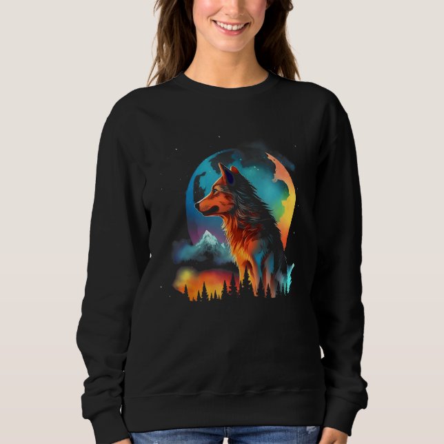 Sudadera Color Wolf Mountains  Graphics (Anverso)