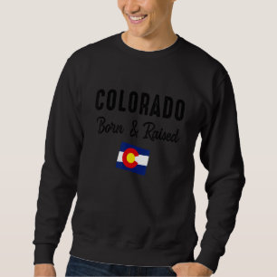 Sudadera Colorado Born & Raised Denver Map Flag Co Souvenir