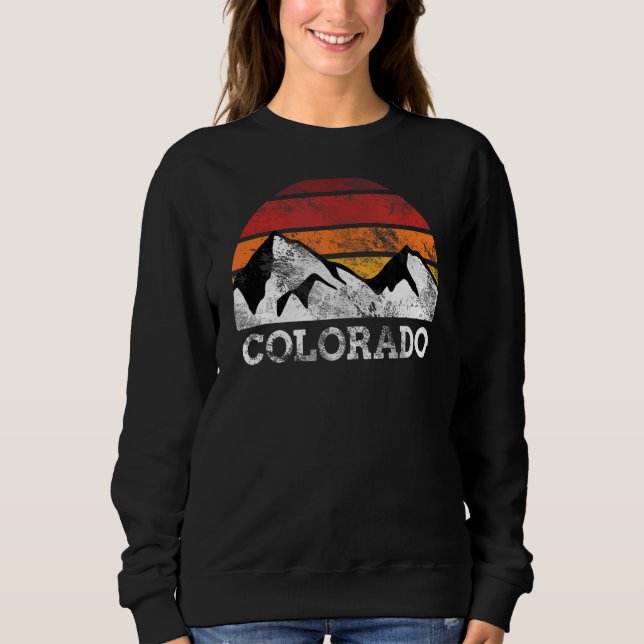 Sudadera Colorado Mountain Sunset Retro Look (Anverso)