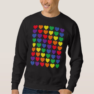 Sudadera Colores del Orgullo Gay Dot del Corazón Arcoiris L