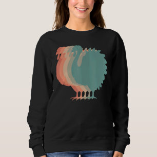 Sudadera Colores Retro de Pavo Estilo Colores Divertidos de