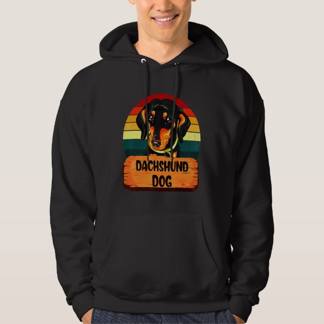 Sudadera Colores retro de perro de Dachshund (Anverso)