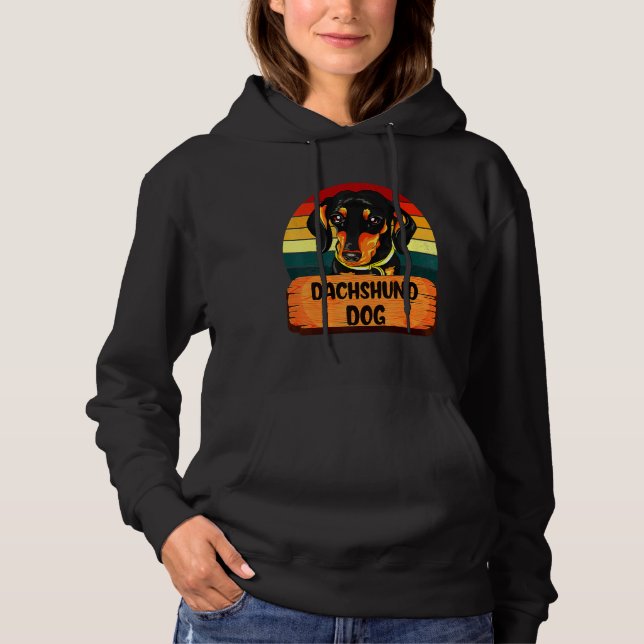 Sudadera Colores retro de perro de Dachshund (Anverso)