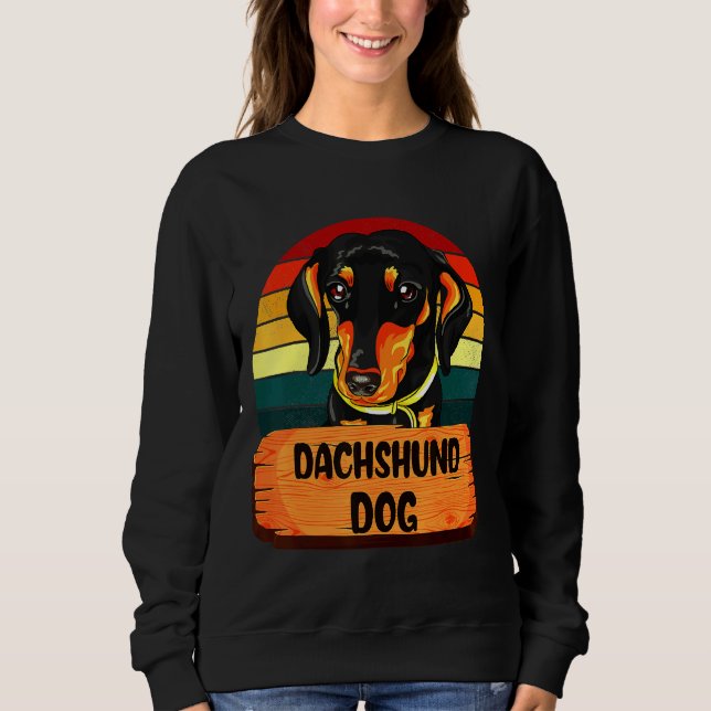 Sudadera Colores retro de perro de Dachshund (Anverso)