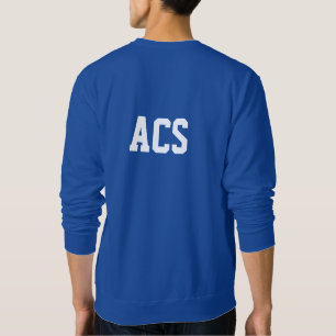 Sudadera Colores y letras escolares de azul real y blanco
