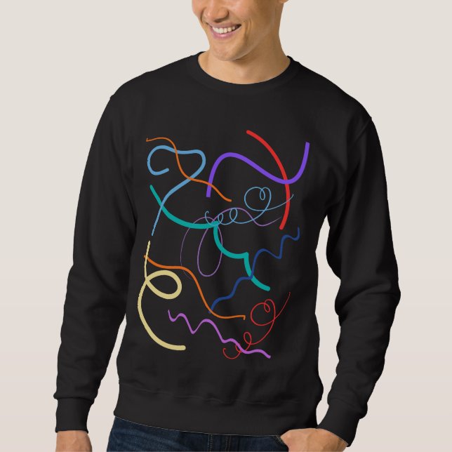 Sudadera Colorful Abstract Wavy Lines Pattern (Anverso)