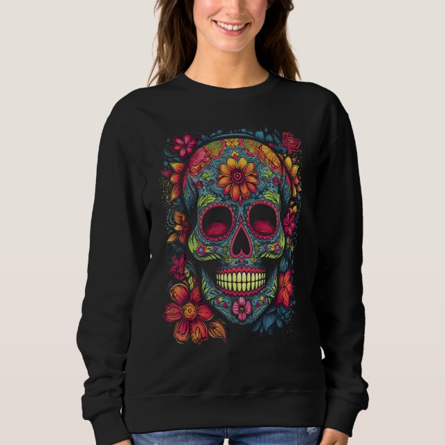 Sudadera Colorful and Beautiful Sugar Skull (Anverso)