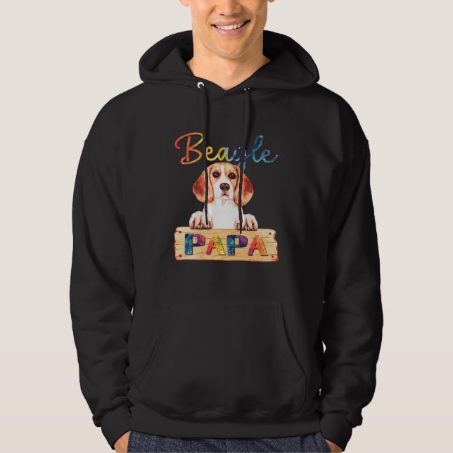 Sudadera Colorful Beagle Papa  Dog Dad (Anverso)