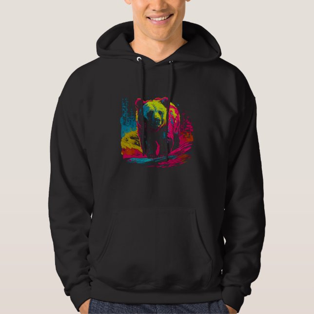 Sudadera Colorful Bear Face Spirit Animal (Anverso)