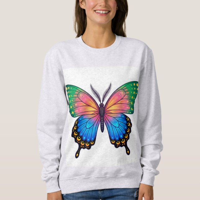 Sudadera  "Colorful Butterfly Hoodie – Unique, Stylish & Co (Anverso)