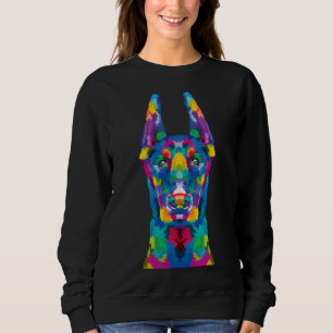 Sudadera Colorful Doberman Pinscher Cute Geometric Dog Pop 