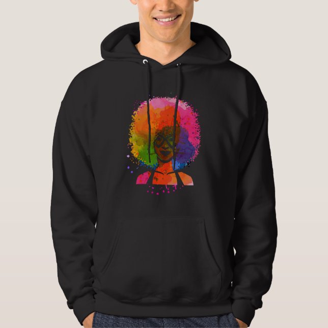 Sudadera Colorful Dripping In Melanin Afro Queen (Anverso)