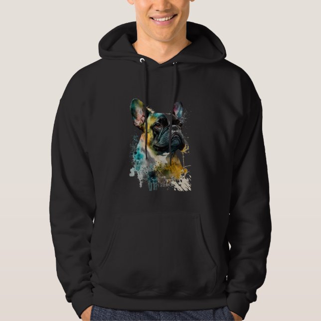 Sudadera Colorful French Bulldog Dog  Dad Mom Boy Girl (Anverso)