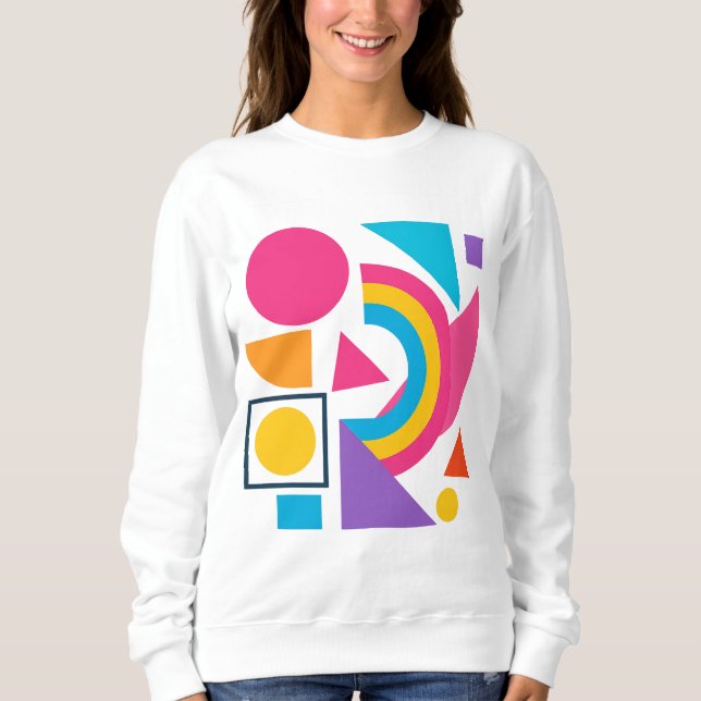 Sudadera Colorful Geometric Shapes – Abstract Modern Design (Anverso)