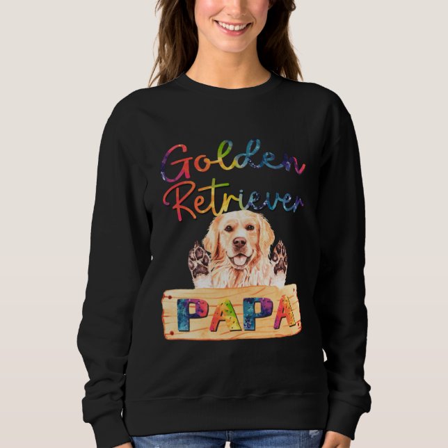 Sudadera Colorful Golden Retriever Papa  Dog Dad (Anverso)