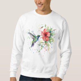Sudadera Colorful Hummingbird Watercolor Floral Nature Art